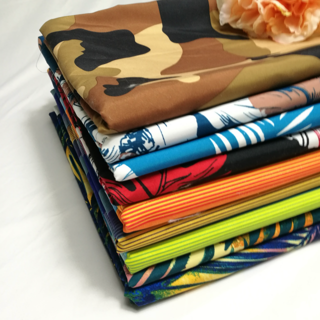 100% Recycled Polyester Digital Printed Pattern Fabric Peach Skin for Beach Shorts