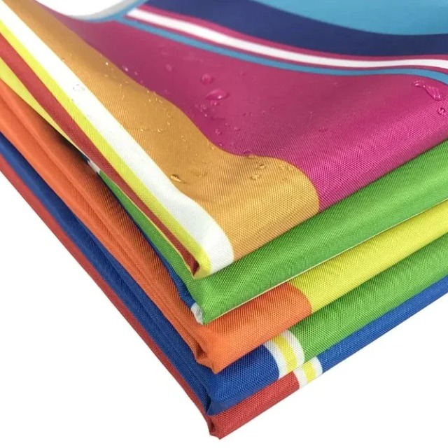 300D Oxford Fabric Striped Printed - Waterproof, Anti-UV with Silver Coating for Outdoor Covers