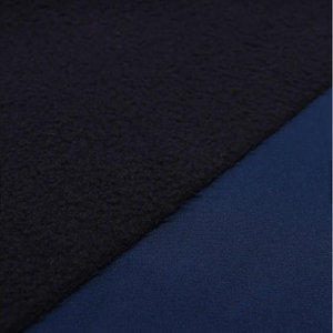 rPET 3-layer 4-way stretch softshell recycled polar fleece flat swatch