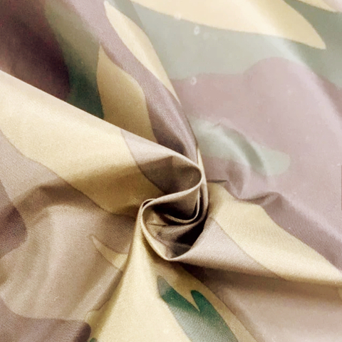 210T polyester camouflage print taffeta PU coated fabric flat swatch