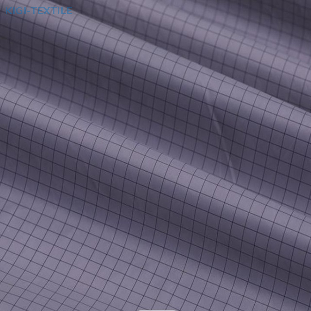 New Cire Black Line Ribstop 400t 100% Nylon Fabric for Outdoor Clothing Down Coat