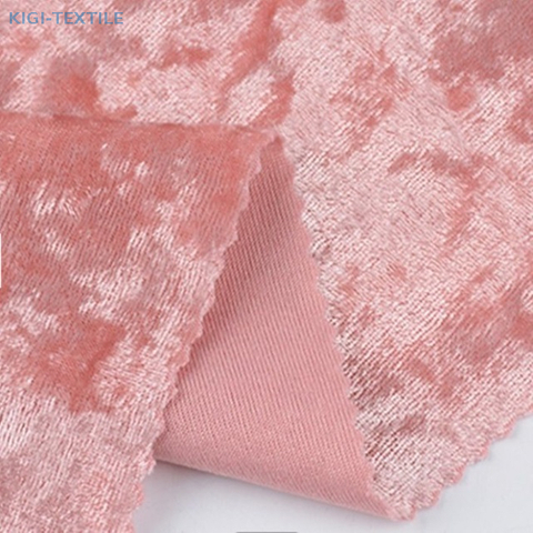 Ice Flower Recycled Polyester Plush Shiny Korean Tessuti Velvet Soft Terciopelo Stretch Fabric Characteristics for Dress