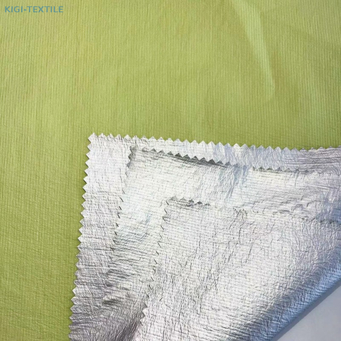 20D nylon silver film grid ripstop fabric silver back
