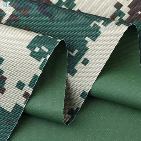 1200D rPET camo oxford PVC coated waterproof fabric flat swatch