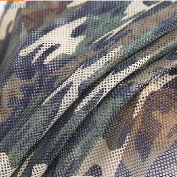 High Quality Knit Mesh Fabric 100 Polyester Lightweight Camouflage Print
