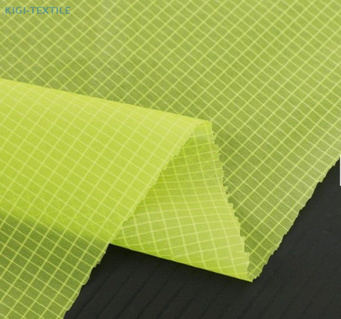 40D 4mm grid N66 silicone ripstop taffeta fabric flat swatch