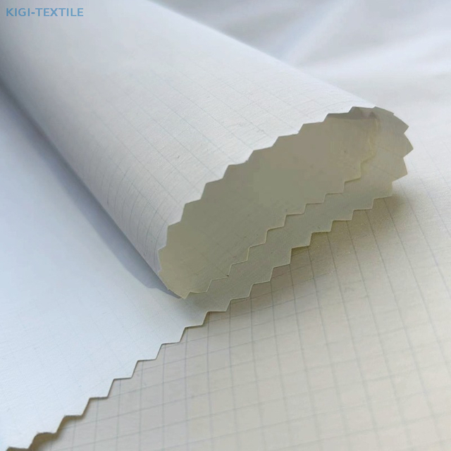 Cationic Polyester Nylon Checks Fabric with PU Waterproof