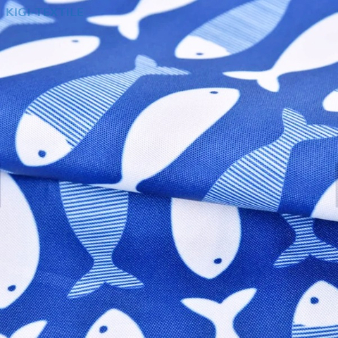 Fish Printed 300D Oxford Waterproof Polyester Fabric