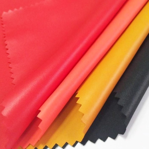 recycled 75D 240T polyester pongee coated jacket fabric flat swatch