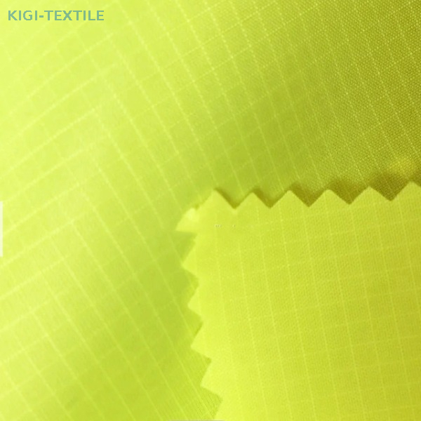 190T Lightweight Taffeta Checks Ripstop Fabric with PU Coated Polyester