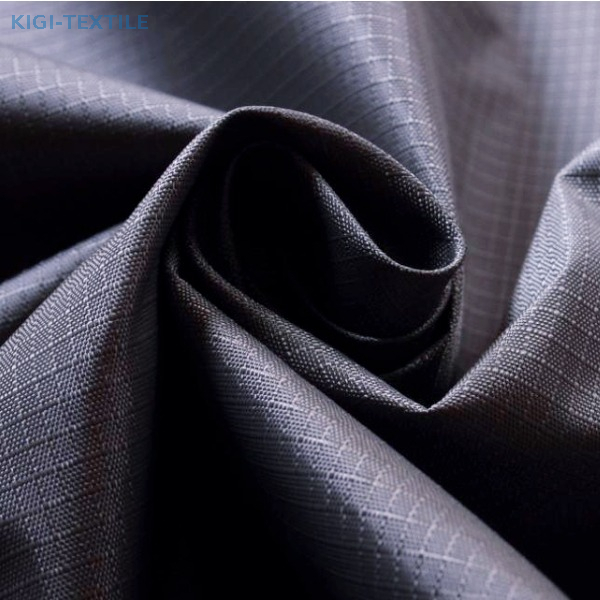 420d Recycled Nylon Ripstop Oxford Fabric with PU Coated, Diamond Jacquard Dobby 