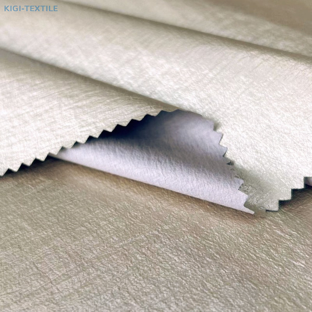 20D Nylon Ripstop Fabric with Golden Metallic Foiling - Checks Pattern, Lightweight
