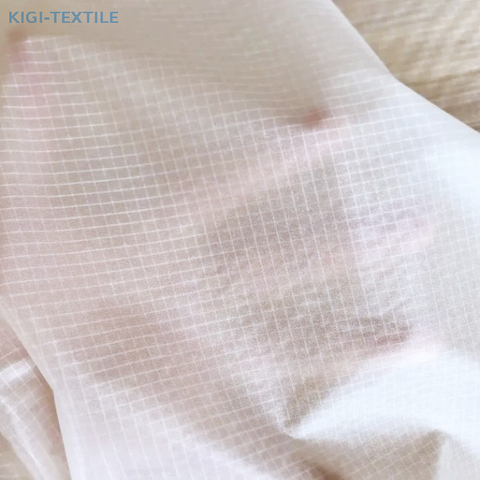10D N66 checks ripstop taffeta downproof PU fabric 