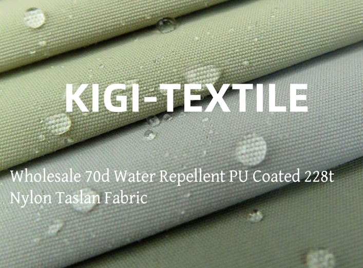 Wholesale 70d Water Repellent PU Coated 228t Nylon Taslan Fabric