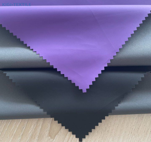 50D 240T rPET pongee transfer PU film fabric flat swatch