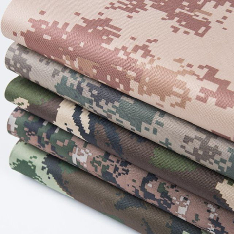 600D rPET camo oxford coated 215gsm flat swatch